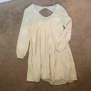 Off white long sleeve dress